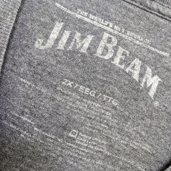 Jim Beam Whiskey Charcoal Distressed T-Shirt Size 2 XL - Picture 4 of 4